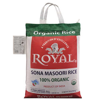 Royal Organic Sona Masoori Rice 20 LB (Texas)