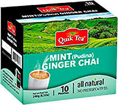 Quick Tea Mint (Pudina) Ginger Chai : (Texas)